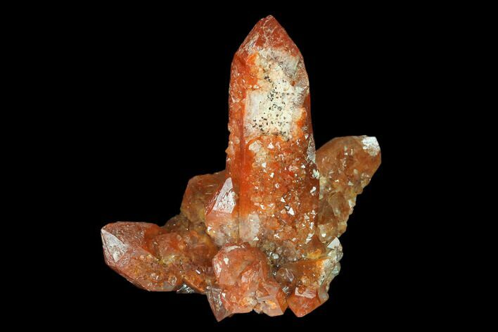Natural, Red Quartz Crystal Cluster - Morocco #135670